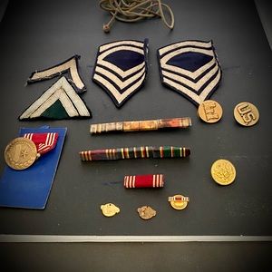 WWII Pins & Patches Collection Lot of 9 Items World War 2 Pins WW2 Collectibles